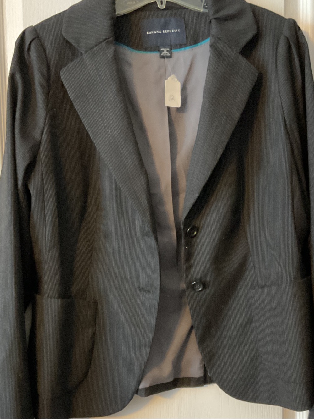 Banana Republic Black Pinstripe Tailored Women's Blazer